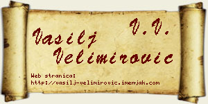 Vasilj Velimirović vizit kartica